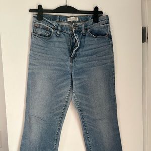 Madewell distressed crop flare denim